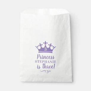 Bolsa De Papel Púrpura Princesa Tiara Corona Nombre personalizad