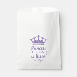 Bolsa De Papel Púrpura Princesa Tiara Nombre personalizado de la