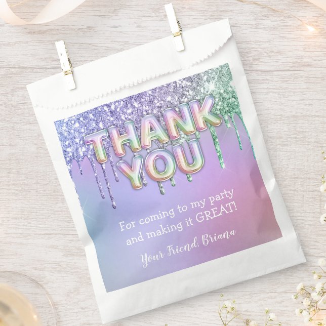 Bolsa De Papel Purpurina arcoiris deduce fiesta de cumpleaños del (Subido por el creador)