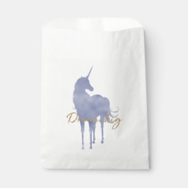 Bolsa De Papel Purpurina de oro morado de unicornio sueña una gra