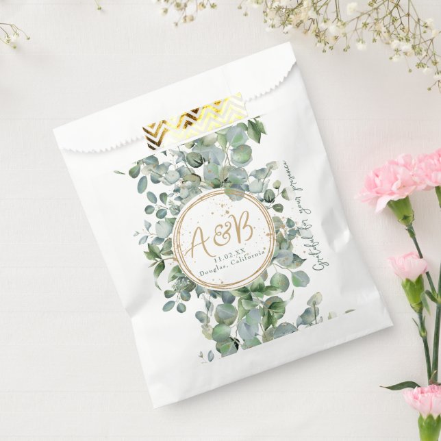 Bolsa De Papel Purpurina Eucalyptus Gold - Código 02 - b (Sellado)