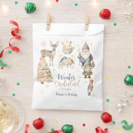 Bolsa De Papel Purpurina invernal maravilloso cumpleaños