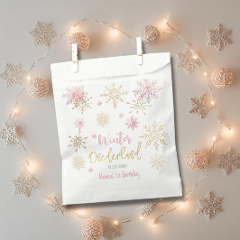 Bolsa De Papel Purpurina invierno onederland cumpleaños