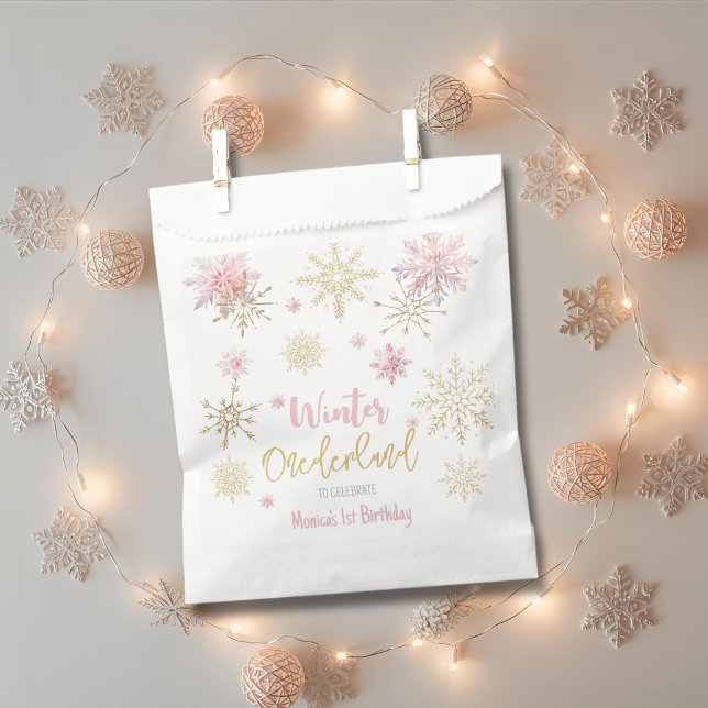 Bolsa De Papel Purpurina invierno onederland cumpleaños (Subido por el creador)