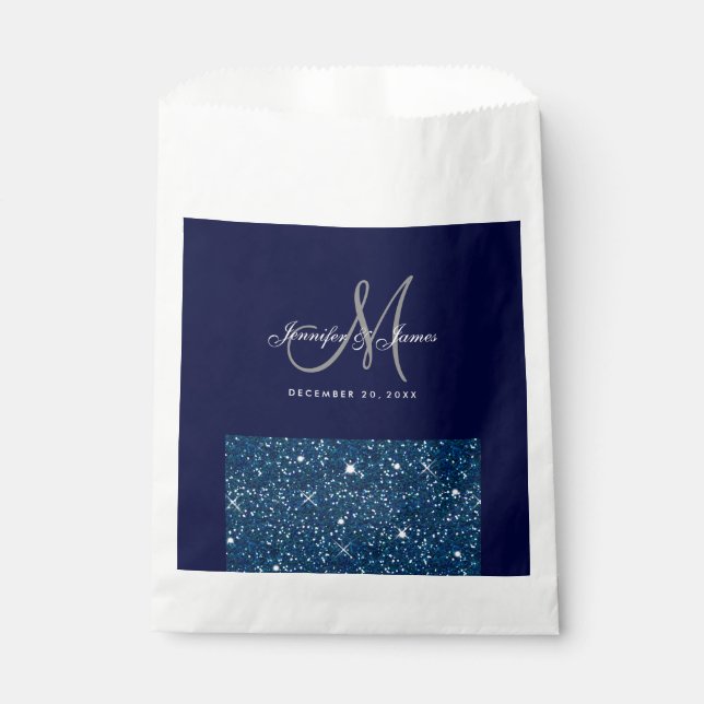Bolsa De Papel Purpurina Noche Starry Elegant Wedding Favor (Anverso)