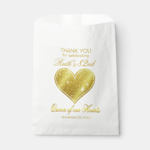 Bolsa De Papel Purpurina Reina de nuestros corazones Cumpleaños 8