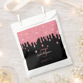 Bolsa De Papel Purpurina rosado goteo Sparkles Girly Sweet 16