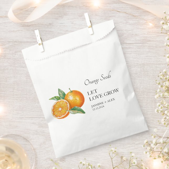Bolsa De Papel Que el amor crezca | Bolsa de Naranja para la boda (Cortado)