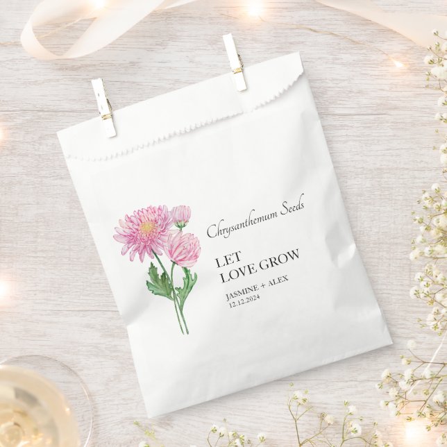 Bolsa De Papel Que el amor crezca crisantemo Boda de semillas (Cortado)