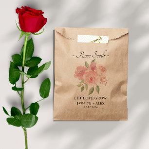 Bolsa De Papel Que el amor crezca l Rosa Semillas Boda Favor Bols