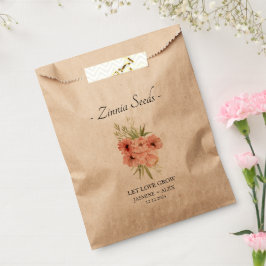 Bolsa De Papel Que el amor crezca l Zinnia Semillas Boda Favor Bo