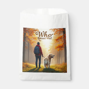 Bolsa De Papel Quién Rescató a Quién - Hombre y golden retriever