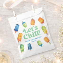 Bolsa De Papel Quill Blue Retro Popsicle Birthday Party