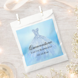 Bolsa De Papel Quinceanera azul bebé