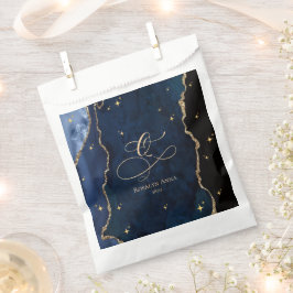 Bolsa De Papel Quinceañera Azul Celeste Estrellas de Medianoche L