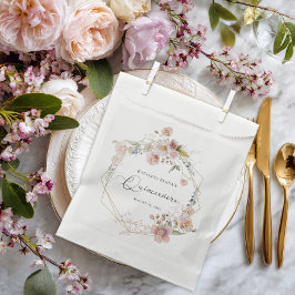 Bolsa De Papel Quinceanera floral acuarela