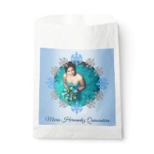 Quinceañera Ice Blue Silver Snowflake