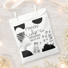 Bolsa De Papel Quirky Doodle Shapes Script Wedding