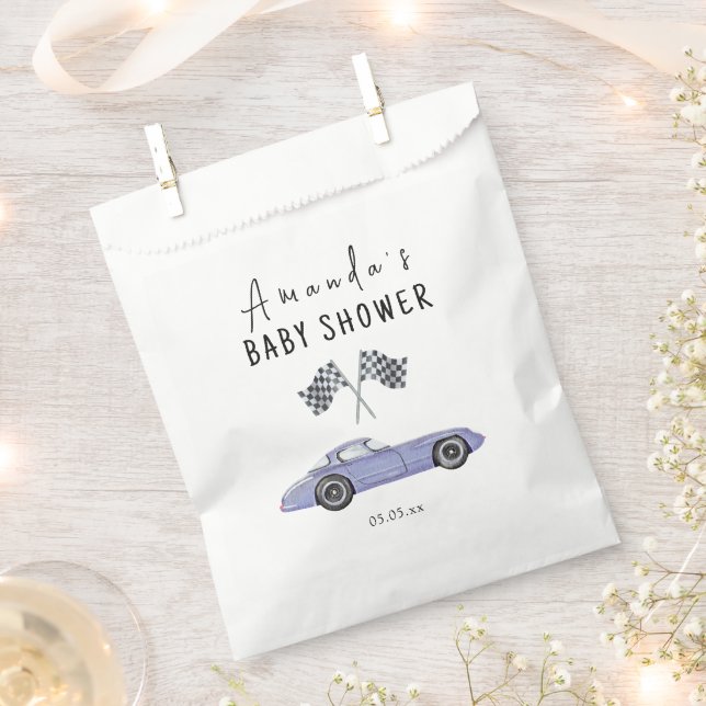 Bolsa De Papel Race car car Baby Shower (Cortado)