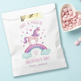 Bolsa De Papel Rainbow Unicorn Kids Valentines Day Treat Bag