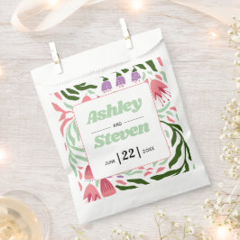 Bolsa De Papel Ramas retro coloridas, boda de flores folclóricas