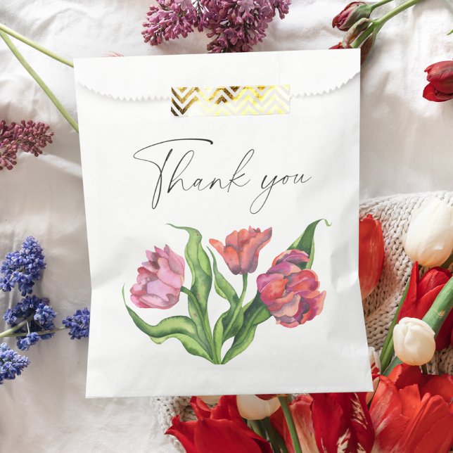 Bolsa De Papel Ramo de flores de acuarela Gracias (Subido por el creador)