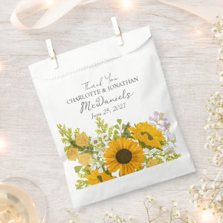 Bolsa De Papel Ramo de girasoles modernos amarillos para boda