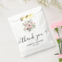 Bolsa De Papel ramo floral acuarela rústica