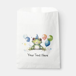 Bolsa De Papel Rana verde caprichosa con globos