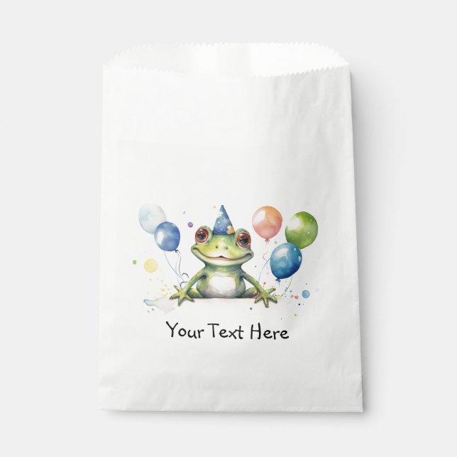 Bolsa De Papel Rana verde caprichosa con globos (Anverso)