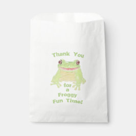 Bolsa De Papel Rana verde linda - fiesta de cumpleaños personaliz