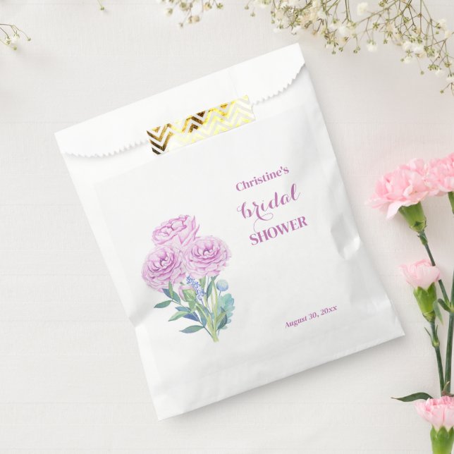 Bolsa De Papel Ranunculus & Anemones Cumple Personalizable para D (Sellado)