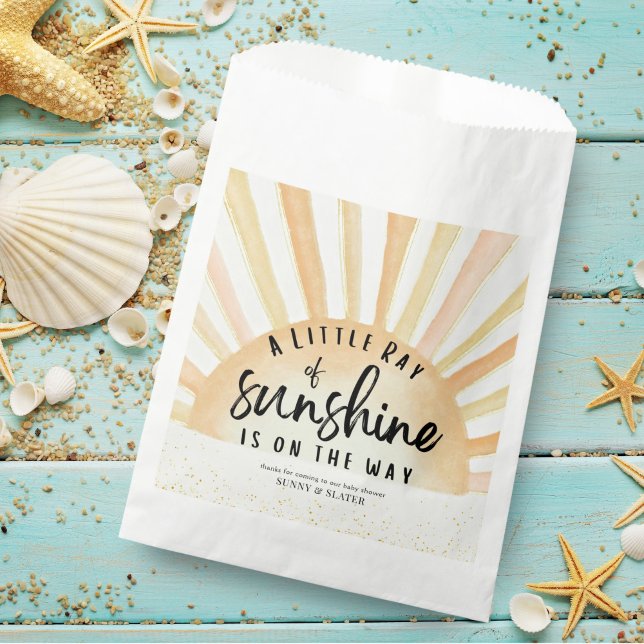 Bolsa De Papel Ray of Sunshine Retro Summer Beach Baby Shower (Subido por el creador)