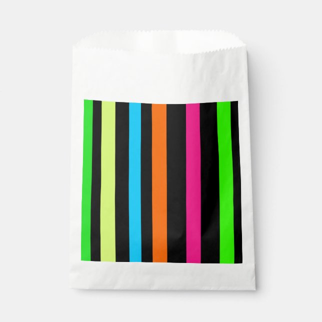 Bolsa De Papel Rayas de neón (Anverso)