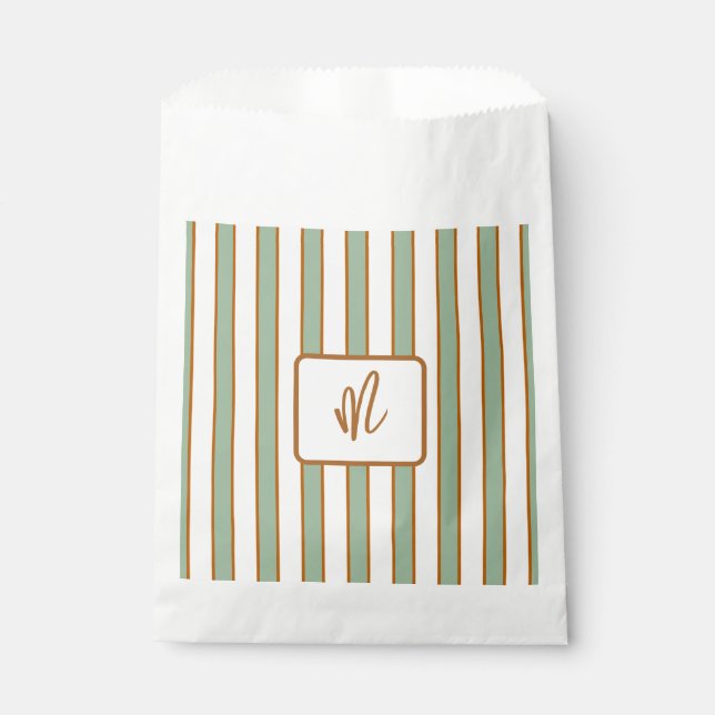 Bolsa De Papel Rayas Modernas Retro de Chili Lima (Anverso)