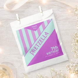 Bolsa De Papel Rayas modernas rosadas