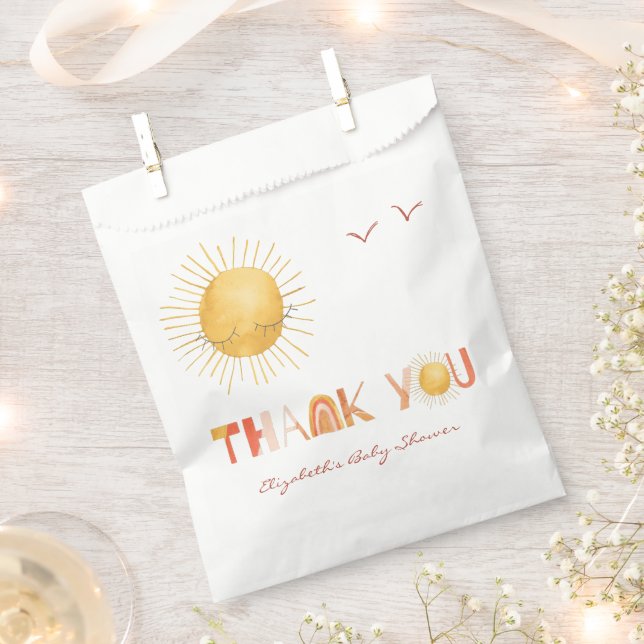 Bolsa De Papel Rayito de Sol | Boho Verano Gracias  (Cortado)