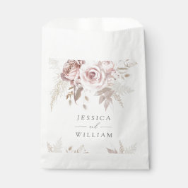 Bolsa De Papel Recepción de Boda Floral Marfil con Rubor Rosa Pol