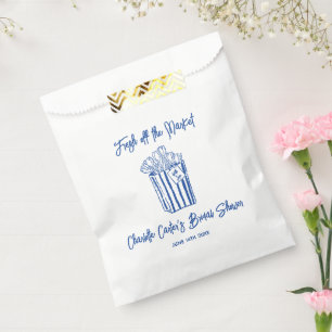 Bolsa De Papel Recién Salido del Mercado Azul Dibujado a Mano Des