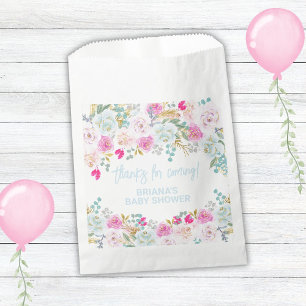 Bolsa De Papel Recuerdos de Baby Shower Niño Floral Azul