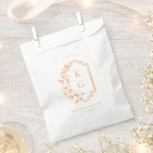 Bolsa De Papel Recuerdos de boda botánicos monograma minimalista