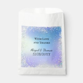 Bolsa De Papel Recuerdos de boda personalizados Glitter Blue Purp