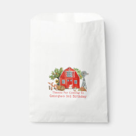 Bolsa De Papel Red Barn | Bolsas de Favor de Cumpleaños Temáticas