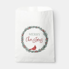 Bolsa De Papel Red Berries Wreath and Red Cardinal Christmas