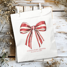 Bolsa De Papel Red de navidades | Baby Shower White Coquette Bow