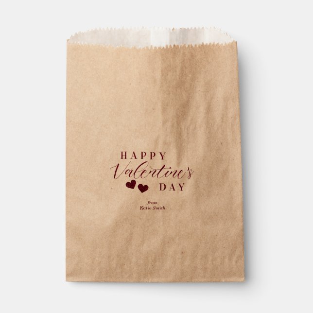 Bolsa De Papel Red Glitter Happy Valentine's Day Hearts (Anverso)