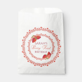 Bolsa De Papel Red Lace Berry First Birthday Round