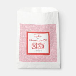 Bolsa De Papel Red & Pink Berry Sweet One Girl 1st Birthday Party