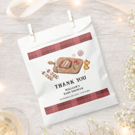 Bolsa De Papel Red Rustic Plaid Country Baby Q Baby Shower