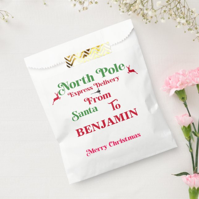 Bolsa De Papel Red Santa Sack North Polo Feliz Navidad (Sellado)